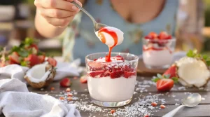 Panna cotta fraise coco sans laitages : le dessert facile et frais que je fais tout l’été