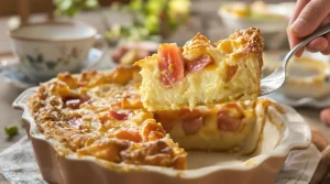 Clafoutis à la rhubarbe : ma recette facile et fondante que je refais chaque printemps