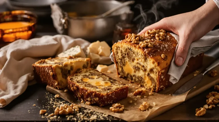 La recette ultra rapide que je refais sans cesse : ce cake fondant à la fourme d’Ambert et noix