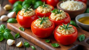 découvrez notre recette facile et savoureuse de tomates farcies au riz, parfaite pour un repas coloré et gourmand à partager en famille.