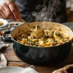 recette pintade en cocotte champignons crème fraîche