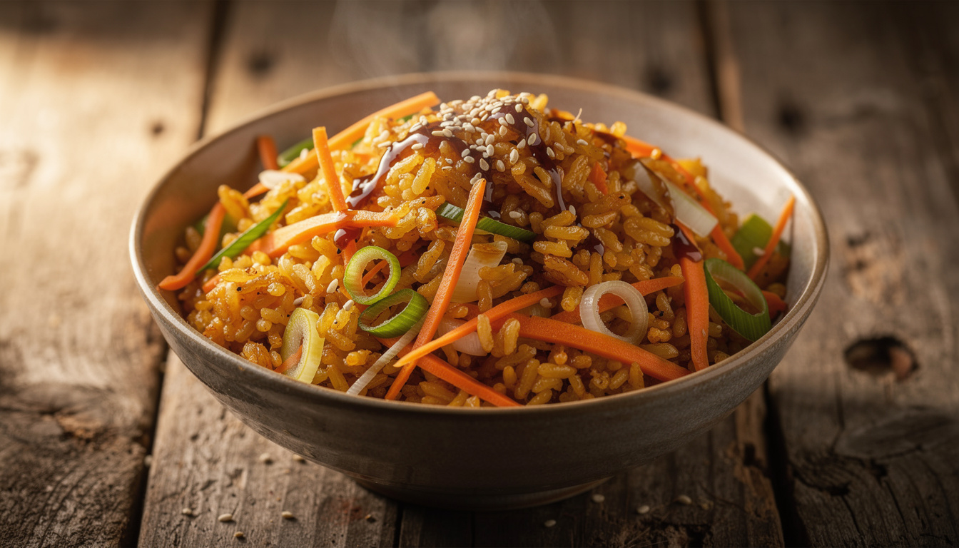 Recette savoureuse de riz sauté aux carottes et poireaux avec sauce soja découvrez une délicieuse recette de riz sauté aux carottes et poireaux, rehaussée d'une sauce soja savoureuse pour un plat simple et gourmand.