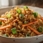 découvrez une recette savoureuse de riz sauté aux carottes et poireaux, relevée d'une délicieuse sauce soja pour un plat simple et gourmand.