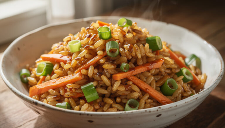 Recette savoureuse de riz sauté aux carottes et poireaux avec sauce soja découvrez une recette savoureuse de riz sauté aux carottes et poireaux, relevée d'une délicieuse sauce soja pour un plat simple et gourmand.
