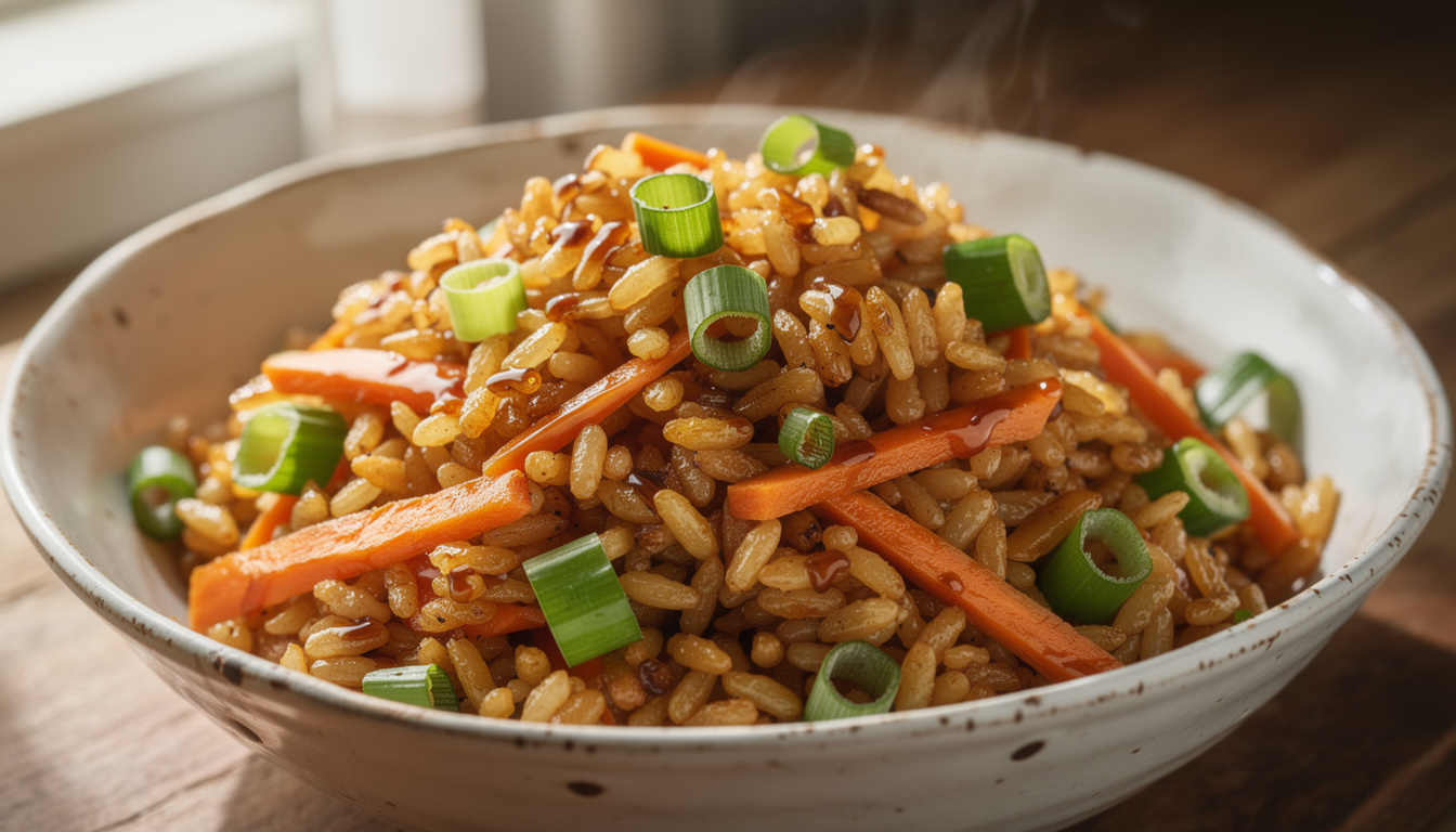 Recette savoureuse de riz sauté aux carottes et poireaux avec sauce soja découvrez une recette savoureuse de riz sauté aux carottes et poireaux, relevée d'une délicieuse sauce soja pour un plat simple et gourmand.