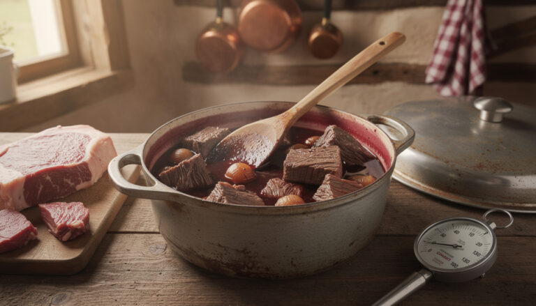 Bœuf bourguignon trop dur : comprendre les causes et ajuster la cuisson découvrez pourquoi votre bœuf bourguignon est trop dur et apprenez à ajuster la cuisson pour obtenir une viande tendre et savoureuse à chaque fois.