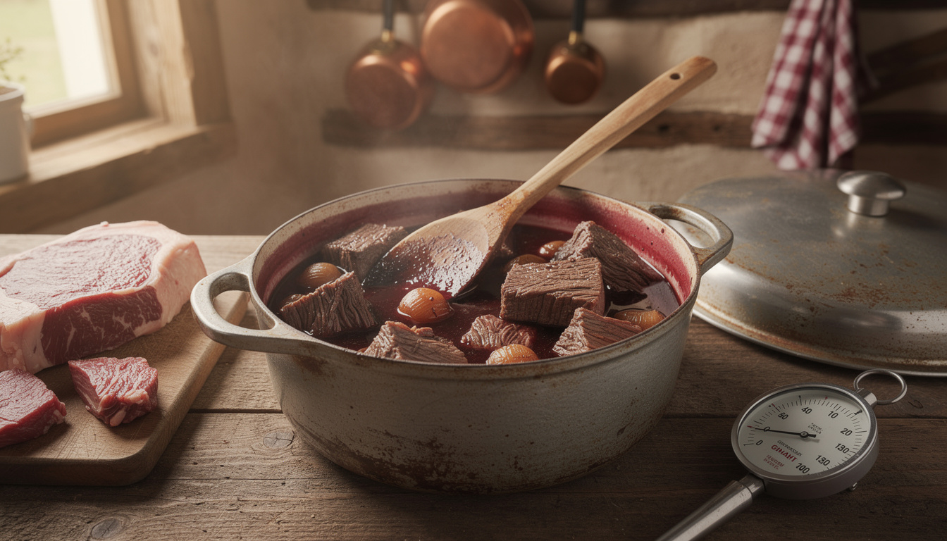Bœuf bourguignon trop dur : comprendre les causes et ajuster la cuisson découvrez pourquoi votre bœuf bourguignon est trop dur et apprenez à ajuster la cuisson pour obtenir une viande tendre et savoureuse à chaque fois.