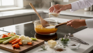 découvrez comment préparer une sauce savoureuse en utilisant le jus de cuisson des légumes, une méthode simple et naturelle pour sublimer vos plats.